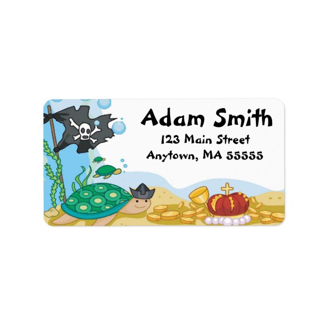 Pirate Sea Creatures Address Labels (Front)
