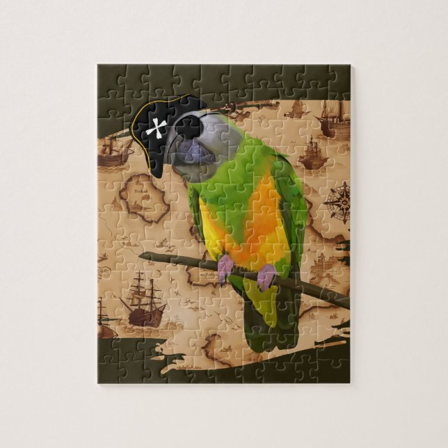 Pirate Senegal Parrot Treasure Map Jigsaw Puzzle (Vertical)