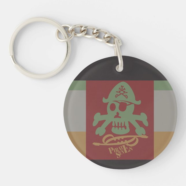 PIRATE SEVEN SKULL BY MASANSER PIXELAT KEY RING (Front)