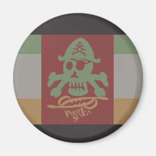 PIRATE SEVEN SKULL BY MASANSER PIXELAT MAGNET