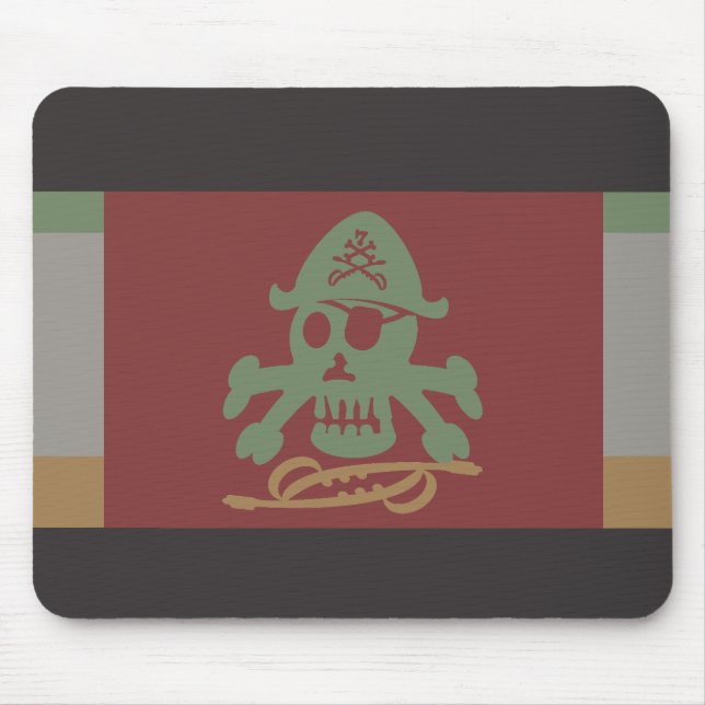PIRATE SEVEN SKULL BY MASANSER PIXELAT MOUSE PAD (Front)