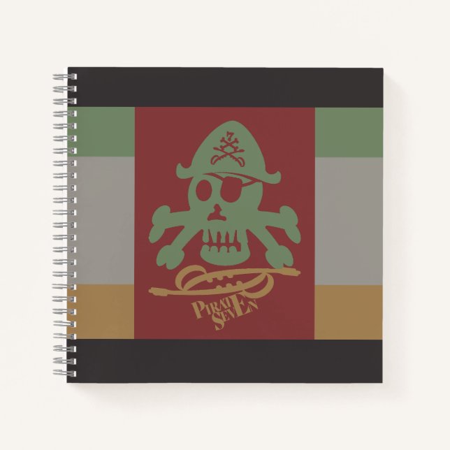 PIRATE SEVEN SKULL BY MASANSER PIXELAT NOTEBOOK (Front)