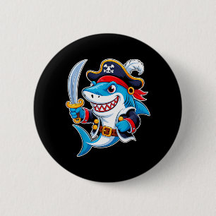 Pirate Shark Funny Halloween Costume for Boys Kids 6 Cm Round Badge