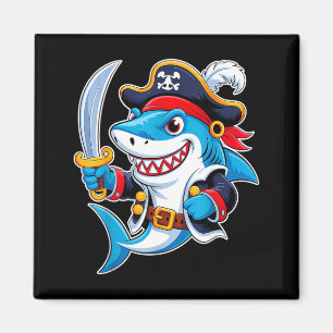 Pirate Shark Funny Halloween Costume for Boys Kids Magnet