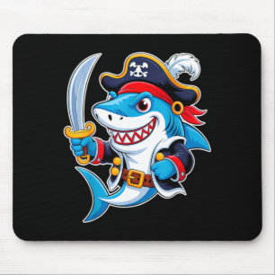 Pirate Shark Funny Halloween Costume for Boys Kids Mouse Pad