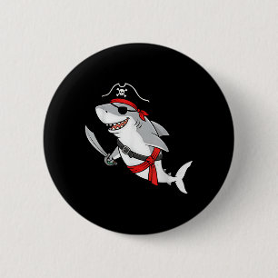 Pirate Shark Toddler Boy Funny Kids Halloween 6 Cm Round Badge