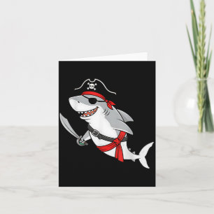 Pirate Shark Toddler Boy Funny Kids Halloween Card