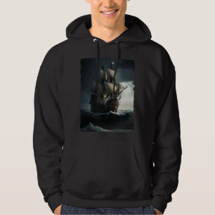 Pirate Ship Adventure Unique Rough Sea Hoodie