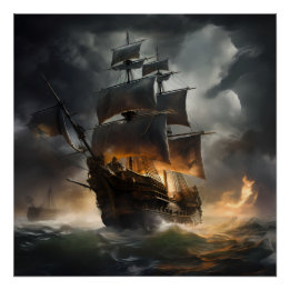 Pirate Ship Art Series - First Edition #22 Poster