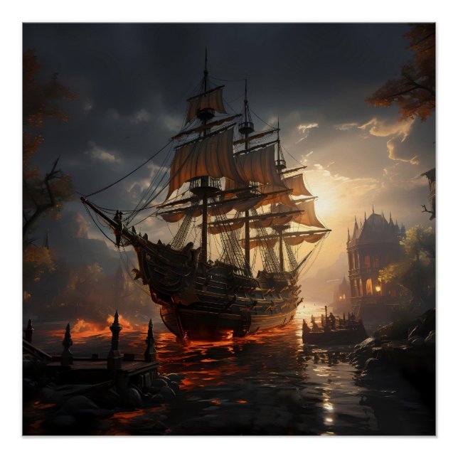 Pirate Ship Art Series - First Edition #37 Poster (Front)