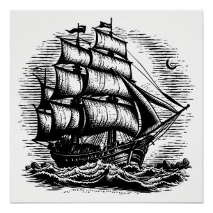 Pirate Ship Art Series - First Edition #40 Poster