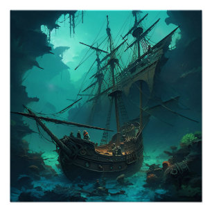 Pirate Ship Art Series - First Edition #9 Poster