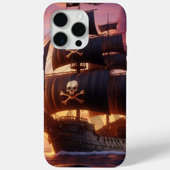 Pirate ship at sunrise/sunset  Case-Mate iPhone case (Back)