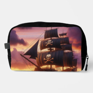 Pirate ship at sunrise/sunset dopp kit