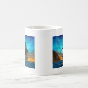 PIRATE SHIP AT SUNSET COFFEE MUG