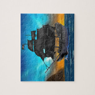 PIRATE SHIP AT SUNSET JIGSAW PUZZLE