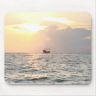 Pirate Ship at Sunset Mouse Pad