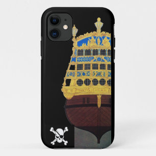 PIRATE SHIP BATTLE / ANTIQUE PIRATES TREASURE MAPS iPhone 11 CASE