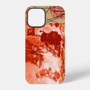 PIRATE SHIP BATTLE / ANTIQUE PIRATES TREASURE MAPS iPhone CASE
