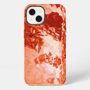 PIRATE SHIP BATTLE / ANTIQUE PIRATES TREASURE MAPS iPhone 13 CASE
