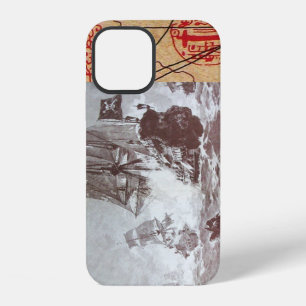 PIRATE SHIP BATTLE / ANTIQUE PIRATES TREASURE MAPS iPhone CASE