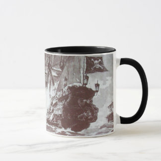 PIRATE SHIP BATTLE IN BLACK MUG