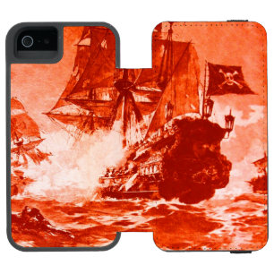 PIRATE SHIP BATTLE IN red white Incipio Watson™ iPhone 5 Wallet Case
