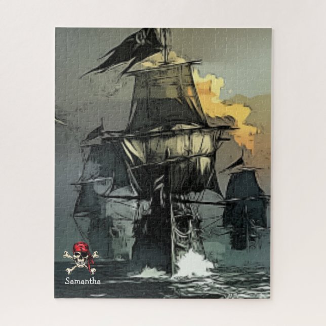 Pirate Ship Battle Jigsaw Puzzle (Vertical)