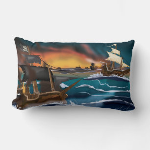 Pirate Ship Battle! Lumbar Cushion