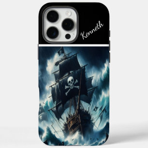 Pirate Ship Battling Storm iPhone 16 Pro Max Case