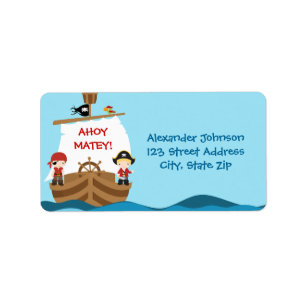 Pirate Ship Birthday Address Label