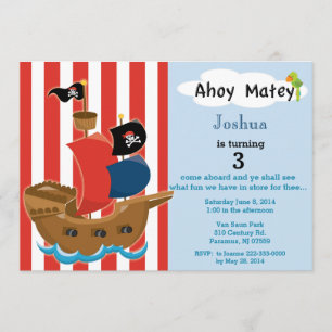Pirate Ship Birthday Invitation