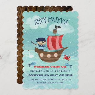 Pirate Ship Birthday Invitation