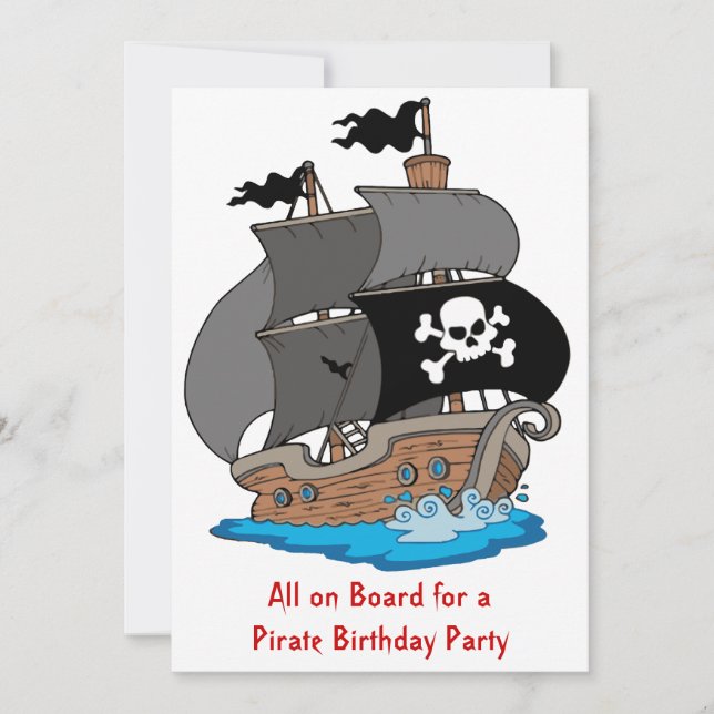 Pirate Ship Birthday Party Invitation (Front)