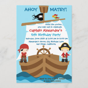 Pirate Ship Birthday Party Invitation