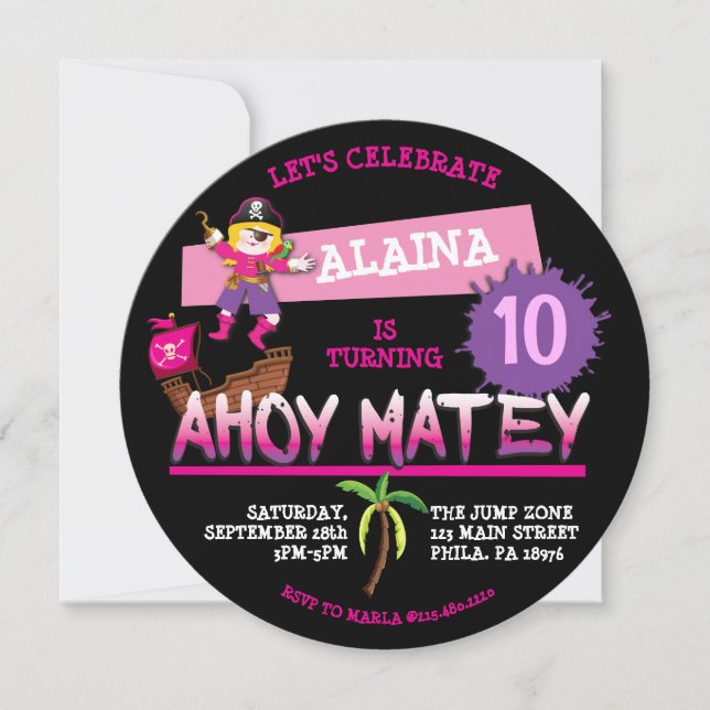 Pirate Ship Birthday Party Invitation Invitation (Front)