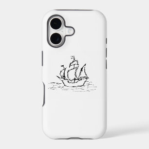 Pirate Ship. Black and White.