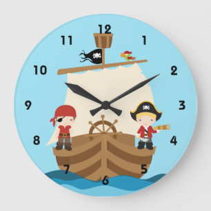 Pirate Ship Boy Wall Clocks