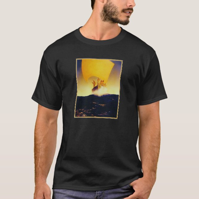 Pirate Ship - by Maxfield Parrish T-Shirt (Front)