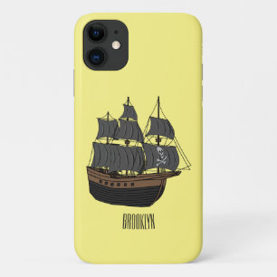 Pirate ship cartoon illustration  iPhone 11 case