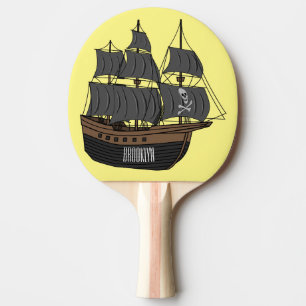 Pirate ship cartoon illustration  ping pong paddle