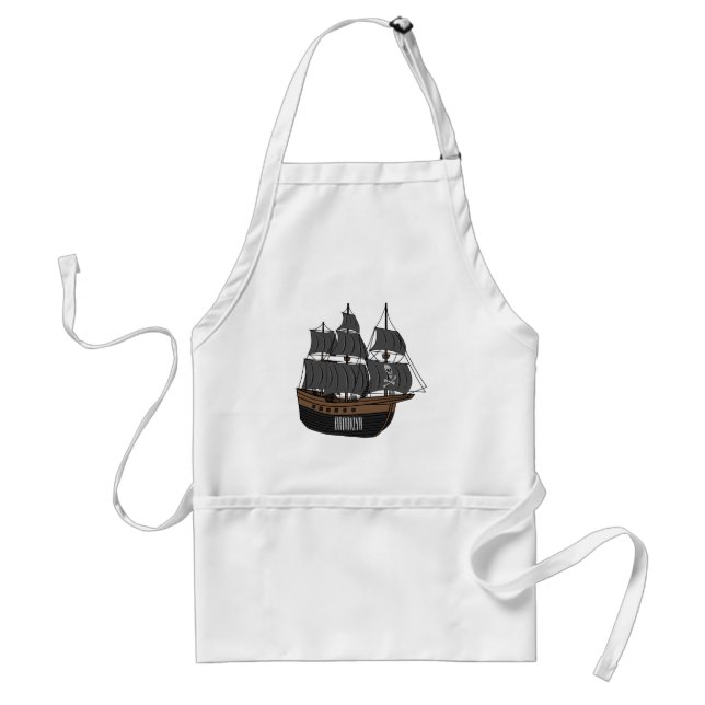 Pirate ship cartoon illustration  standard apron (Front)