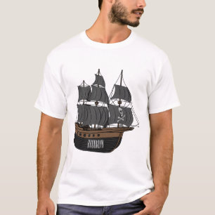 Pirate ship cartoon illustration T-Shirt