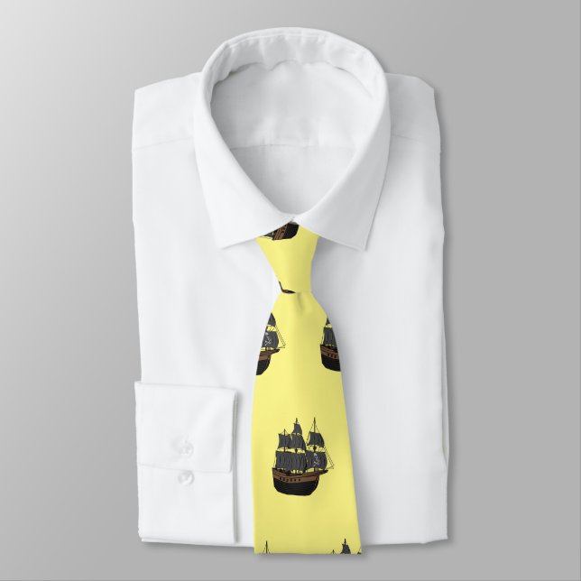 Pirate ship cartoon illustration  tie (Tied)