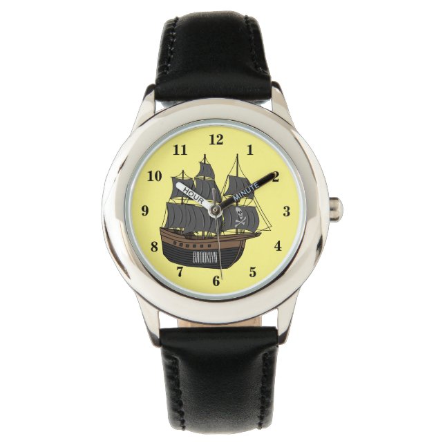 Pirate ship cartoon illustration watch (Front)