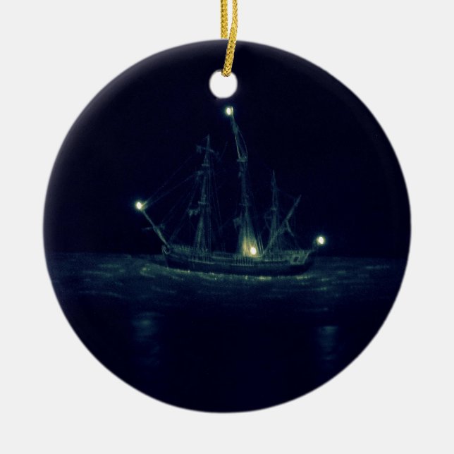 Pirate Ship Ceramic Ornament (Front)