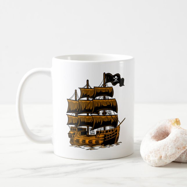 Pirate Ship Coffee Mug (With Donut)