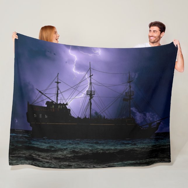 PIRATE SHIP FLEECE BLANKET (In Situ)