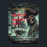 Pirate Ship Ghost Halloween Costume Party Invitation<br><div class="desc">Customise for any event</div>