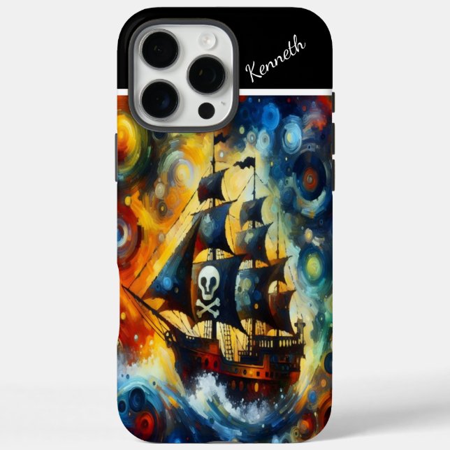 Pirate Ship In A Starry Storm Case-Mate iPhone Case (Back)